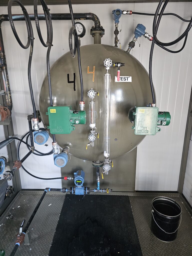 LACT unit and metering skid at a midstream facility